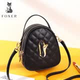 金狐狸（FOXER）牛皮女士包包女包大容量手提单肩包斜挎包轻奢女生女友生日礼物