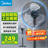 美的（Midea）【金属铝片】工业电风扇/飓风落地扇/空气通风金属扇/牛角扇/立式电风扇/大风力宿舍扇 FES45-20A