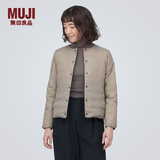 MUJI 女式 轻量羽绒便携式无领夹克 羽绒服女款冬季 女装 轻薄 浅米色 M (160/84A)