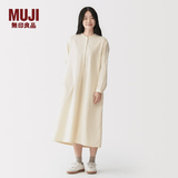MUJI女式 木棉混 双层纱织 长袖连衣裙 女装裙子 26年春季 BC2PPC6S 原色 M (160/84A)