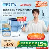 碧然德（BRITA）过滤净水器 家用滤水壶 净水壶 海洋系列 去水垢专家版滤芯11枚 环保加固包装