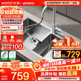 华帝（VATTI）厨房水槽S2 手工大双槽洗菜盆洗碗盆水池304不锈钢左右分区
