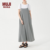 MUJI 女式 泡泡纱吊带连衣裙 BC06CC3S 吊带裙 裙子长裙 烟熏绿色 S-M