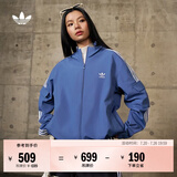 adidas经典三条纹运动连帽夹克外套男女春季阿迪达斯三叶草   深蓝   S