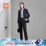 海澜之家（HLA）西服套装女款戗驳领弹力套装女装春季 藏青A5【西服+西裤】 XL 170/92A 建议130-145斤