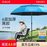 渔之源钓伞2026钓鱼伞遮阳伞防雨垂钓加厚多向钓伞渔具伞户外钓鱼雨伞 1.8米 【单层轻便 加厚黑胶】UPF50+更防晒
