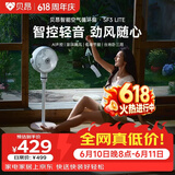 贝昂空气循环扇静音卧室客厅电风扇智能语音节能大风力直流变频家用风扇台式桌面电风扇3D摇头 SF3lite【离线声控】智控音轻