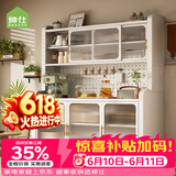 帅仕（shuaishi）厨房置物架落地餐边柜橱柜微波炉烤箱收纳柜碗筷柜子储物架子 特厚6层150长38宽【简易安装】