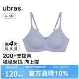 ubras【虞书欣同款】夹心软支撑小胸聚拢光面无痕内衣女无钢圈文胸罩 奶盐蓝色 L  80A/80B