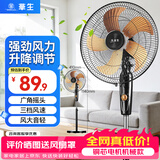 华生（Wahson）电风扇落地扇家用风扇立式大风力客厅宿舍五叶扇金属铝叶轻音节能劲风远距电扇 铜芯电机机械 FS-D1402+14寸金属铝叶