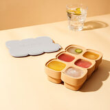 乐扣乐扣硅胶冰格模具带盖制冰盒网红辅食盒冰块盒DIY自制冰块 白色6格