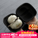 唐丰汝窑旅行茶具套装一壶三杯户外便携式陶瓷快客杯单人随身泡茶装备