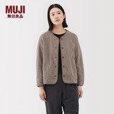 MUJI 女式 抓绒 开衫 外套 外衣 长袖 25年冬季 女装 BB2T4C5A 深咖啡色 L （165/88A）
