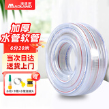 漫德莱水管软管浇花浇菜自来水管防冻透明蛇皮管家用塑料PVC水管6分20米