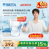碧然德（BRITA）过滤净水器 家用滤水壶 净水壶 Marella 海洋系列白+专家版滤芯12枚（含附件）