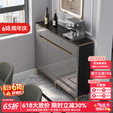 澳之音餐边柜一体靠墙柜子轻奢岩板餐厅边柜超薄家用厨房客厅储物茶水柜 150*29.6cm/岩板+烤漆/带高脚
