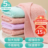 LYNN家务保洁抹布30*40cm5张打扫卫生厨房洗碗布百洁布洗车擦车毛巾