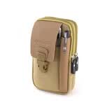 帝行（DIXING）新款中年手机包男多功能腰包运动竖款6吋腰挂包零钱包穿皮带腰包 卡其色三层(6寸)