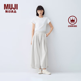MUJI IDEE 女式平纹灯笼裤裤子女款夏季款女装纯棉宽松 长裤GA54CC5S 浅灰色 M （155/68A）