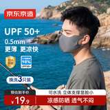 京东京造【3只装】防晒口罩女面罩男薄款夏季防紫外线冰丝透气护眼角灰色