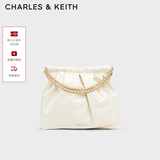 CHARLES&KEITH子母链条大容量流浪包托特包单肩斜挎包女包生日礼物CK2-40671449 【L号】Cream奶白色 L