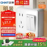 正泰（CHNT）明装开关插座面板 1c系列 二开双控五孔