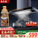 志高（CHIGO）【政府补贴15%】油烟机欧式顶吸抽油烟机一级能效 24立方大吸力T型脱排烟机 T55B 可配燃气灶