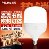 佛山照明（FSL）LED节能灯泡T100柱形泡30W白光6500k大螺口E27大功率物业工厂照明超亮日光家用照明灯