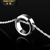 法蔻（farcoko）时尚男士吊坠项坠钨金日韩时尚潮流简约项链男刻字个性饰品刻字 配钛钢链 50CM长
