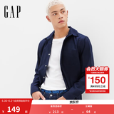GAP男装春季经典款纯棉基础款翻领长袖衬衫常规上衣美版422488 海军蓝 422488 L 美码 XL亚洲码185/104A