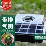 寿禾 育苗盘扦插育苗容器加厚带排气阀塑料盒 潍育育苗盒黑色-12穴