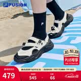 斐乐（FILA）FUSION斐乐玛丽珍凉鞋女鞋凉拖魔术贴海螺沙滩鞋 微白/黑-WB 36.5