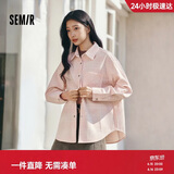 森马（Semir）森柔|牛仔衬衫女春中长款oversize落肩长袖衣服衬衣103125105002