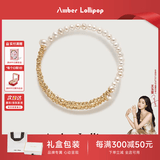 Amber Lollipop安铂洛利珍珠手镯女士手链手串手饰生日七夕情人节礼物送女友老婆 金色手镯（珍珠+镀14k金）