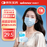 稳健医用口罩一次性医用外科口罩成人儿童薄款夏季透气防尘防花粉过敏 【医院同款】独立装灭菌蓝色款1盒 50只/盒