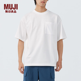 MUJI  男式凉感双层编织宽版T恤短袖打底衫男装夏季AB07CC4S 白色 L 175/100A