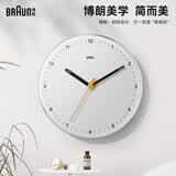 博朗（BRAUN）德国品牌进口挂钟客厅家用轻奢高端大气静音免打孔钟表挂墙石英钟