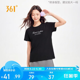 361°t恤衫女夏季新款潮流休闲宽松运动正肩上衣服短袖女装662629106-4