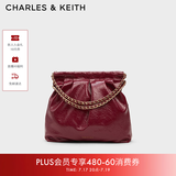 CHARLES&KEITH子母链条大容量流浪包托特包单肩斜挎包女包生日礼物CK2-40671449 【L号】Burgundy葡萄酒红色 L