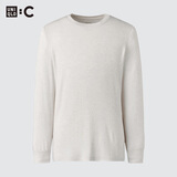 优衣库HEATTECH EXTRA WARM混纺圆领T恤/9分袖男装9%羊绒481441 481441/30浅米色 XL