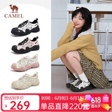 骆驼（CAMEL）丑萌登山鞋女时尚撞色户外休闲鞋 L24S076620 米/银/黑 37