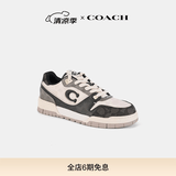 蔻驰（COACH）【明星同款】男士男鞋混合拼接经典标志SOHO运动鞋平底鞋休闲鞋 黑色/白垩色 41.5