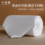 太湖雪 100%桑蚕丝冬被 蚕丝净重4斤 全棉胎套 防螨抑菌保暖1.5*2.15白