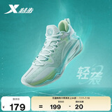 特步轻袭2代-V3篮球鞋实战耐磨876119120010 泡沫绿/浅碧波蓝 42