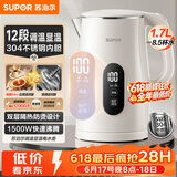 苏泊尔（SUPOR）1.7L显温度烧水壶304 不锈钢 多段调温保温 母婴冲奶粉电热水壶 恒温水壶 SW-17J85A【价保618】
