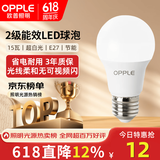 欧普照明（OPPLE） led灯泡节能照明灯二级能效15瓦E27螺口高亮光源【RG 0级无蓝光】