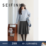 诗凡黎（‘S EIFINI）诗凡黎学院风jk裙新款少女解构黑色高腰显瘦a字半身百褶裙女 深灰 S