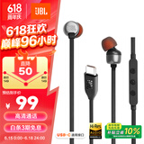 JBLTUNE310C有线耳机Type-C接口入耳式耳机 电脑耳机 适用于苹果耳机USB-c设备黑色