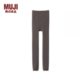 MUJI 女式 里抓绒厚款收腿裤打底裤女款紧身裤保暖25年冬季女装 烟熏棕色 S (身高150-155 臀围85-90)