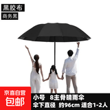 晴雨伞大号加固暴雨结实抗风商务伞学生男士女士太阳伞防晒道具伞 手动8骨黑胶96cm【黑色】